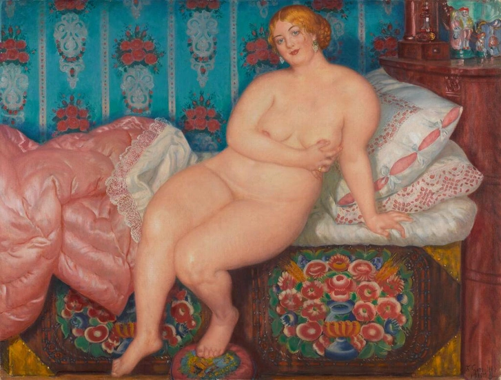 Б. М. Кустодиев. «Красавица», 1915. Государственная Третьяковская галерея. | Источник: Государственная Третьяковская галерея