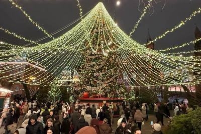 Как украсили центр Москвы к Новому году: огни, елка, игрушки