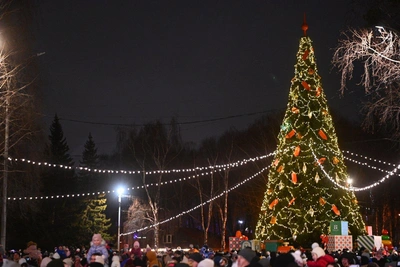 В Екатеринбурге зажгли первую праздничную елку