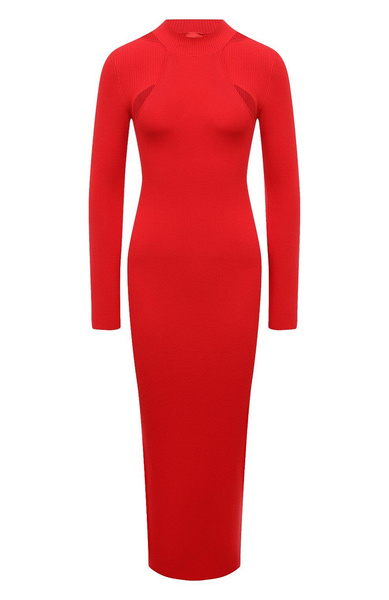 Женское красное платье из вискозы HUGO