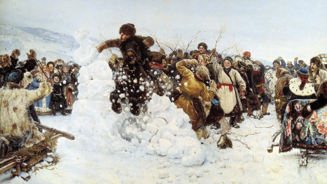 «Взятие снежного городка» | Источник: Из коллекции Третьяковской галереи 