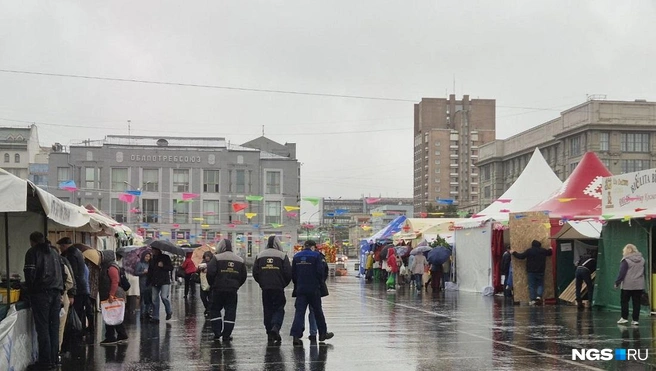 Несмотря на пасмурную погоду и дождь, на площадке собралось немало посетителей | Источник: Кристина Матвеева / NGS.RU