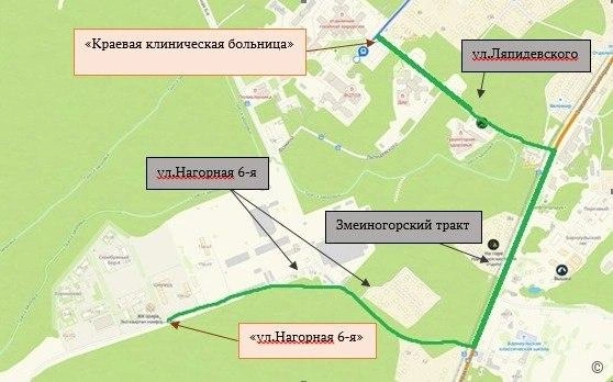 Схема движения автобуса № 80 | Источник: пресс-служба администрации Барнаул