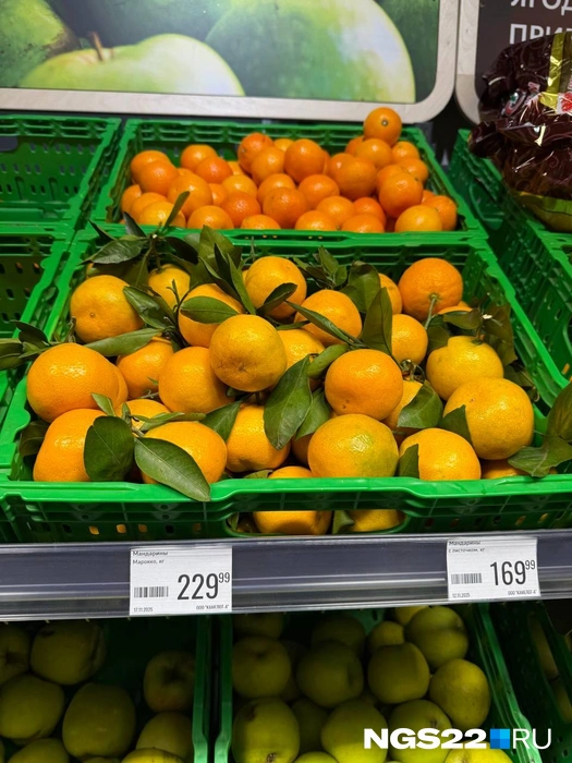 Стоимость мандаринов в сети «Ярче» | Источник: Полина Шевчукова / NGS22.RU