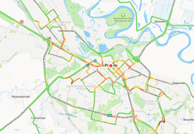Остается верить, что к 18 часам ситуация станет лучше | Источник: yandex.ru/maps