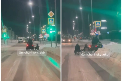 Опасные покатушки на тюбингах в Екатеринбурге