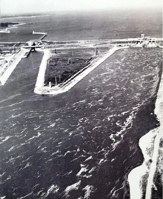 Плотина Краснодарского водохранилища, 1976 год | Источник: Жигайлов А.&nbsp;Н.