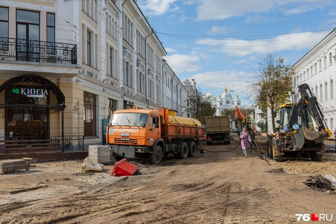 Перекресток улиц Кирова и Андропова пока в таком виде | Источник: Александр Куренной / 76.RU