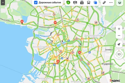 Утренние пробки в Петербурге оказались ниже осенней нормы