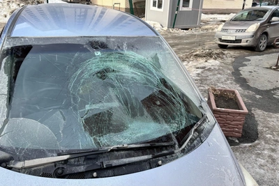 Сибирячка рассказала о падении льда на машину с детьми