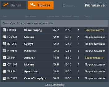 Самолеты из Калининграда и Антальи прилетят в Пермь позже | Источник: сайт международного аэропорта «Пермь»