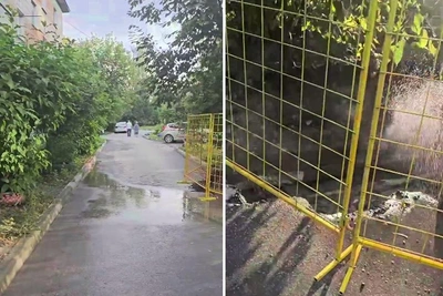 Двор многоэтажки в Новосибирске неделю заливает горячая вода