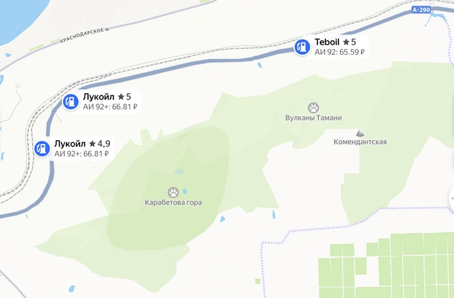 Ближайшие к мосту заправки | Источник: yandex.ru/maps