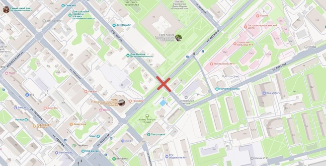 Перекрёсток, на котором закрыли движение | Источник: «"МУП РМПТС» / vk.com