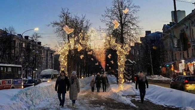 Вариант оформления новогодней арки в Ярославле | Источник: Елизавета Зубенко, Ирина Соколова, Екатерина Мартыненко, Даниил Титов