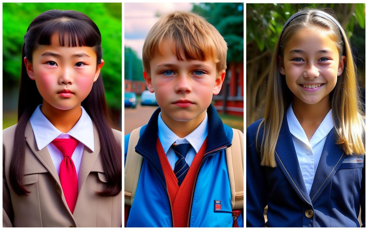 Как выглядят школьники из разных стран по версии нейросети — 10 фото