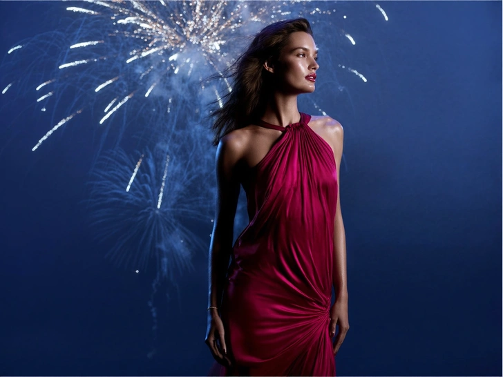 новогодний наряд 2026, что надеть на новый год 2026, какую одежду надеть на новый год 2026, какие цвета надевать на новый год 2026, новогодние образы 2026, Новый год 2026, Новый год 2026 какие цвета | Источник: theDay/higgsfield