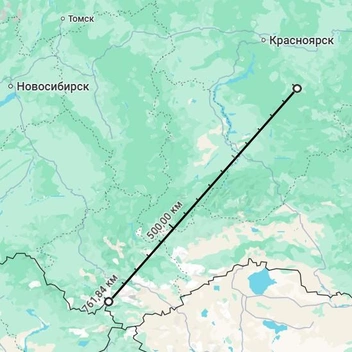 От центра поселка Кутурчин до ближайшей точки Казахстана 762 километра по прямой, по дорогам&nbsp;— намного больше | Источник: Google Maps