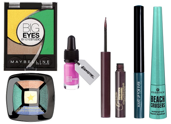 Тени: Maybelline NY, Л'Этуаль. Подводки: Lush, Pupa, Make Up For Ever, essense