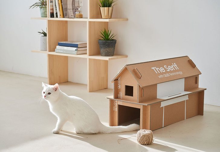 Из коробок от телевизоров Samsung теперь можно сделать домик для кошки, стеллаж или подставку под Xbox