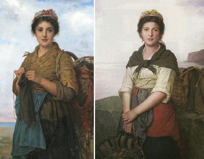 1) Леон Базиль Перро «Молодая швея» (1880 год), 2) «Рыбачка» (1890 год)