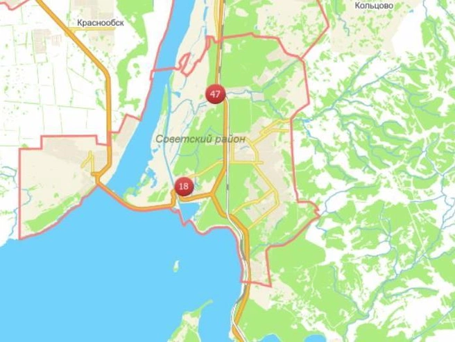 Для 47 домов отключение электроэнергии является плановым. | Источник: map.novo-sibirsk.ru