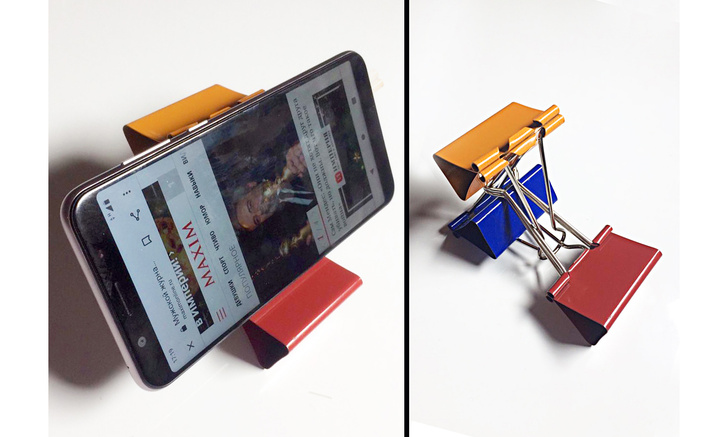 Лайфхак: подставка для смартфона из офисных зажимов своими руками
