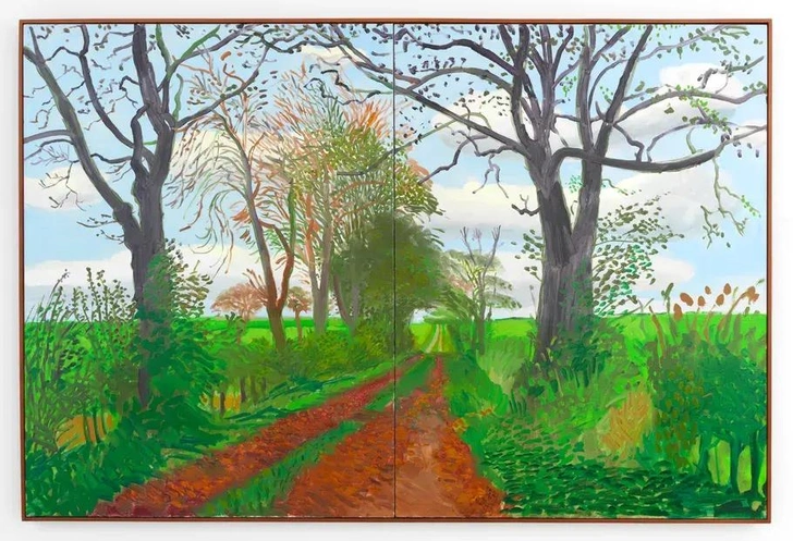 Работа Дэвида Хокни Mid November Tunnel (2006) была продана галереей Annely Juda Fine Art за 13 — 17 млн. долларов. | Источник: artbasel.com