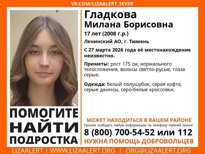 Девушка исчезла в пятницу, 27 марта. | Источник: ЛизаАлерт/vk/com