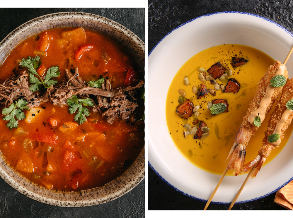 Венгерский суп-гуляш и тыквенный крем-суп с креветками | marieclaire.ru