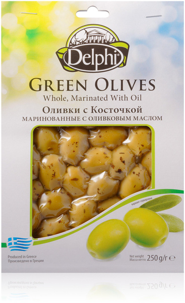 Оливки с косточкой маринованные с оливковым маслом DELPHI 