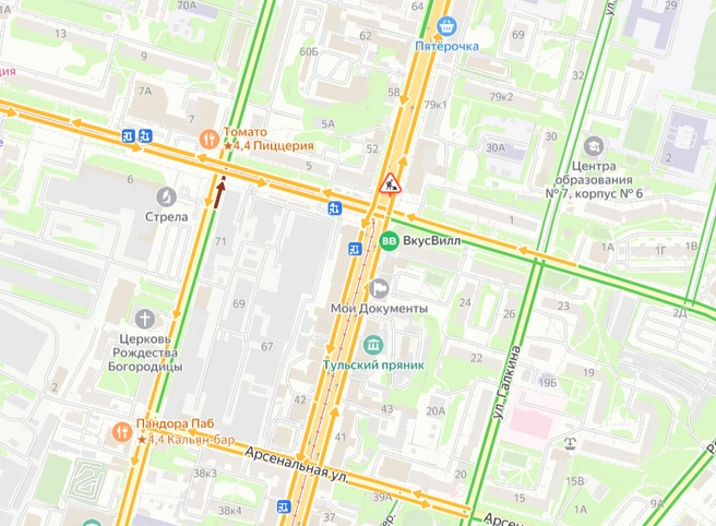 Дорога свободна | Источник: yandex.ru/maps