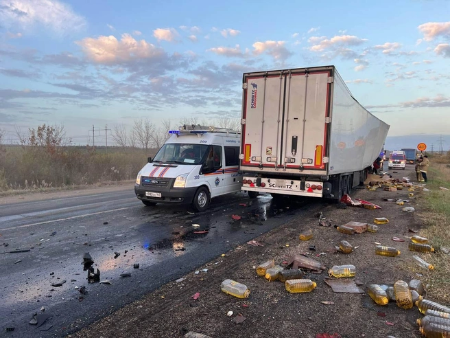 Содержимое кузова разлетелось по обочине | Источник: Поисково-спасательная служба Самарской области