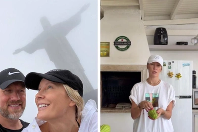 Letuchaya Relaxes in Brazil in Leopard Print Bikini