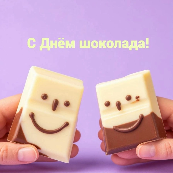 Открытки с Днем шоколада 2025: 20 смешных и вкусных поздравлений для друзей и близких, день шоколада, день шоколада 2025 | Источник: theDay/Шедеврум