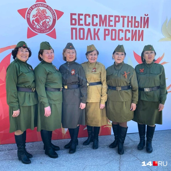 Фотозона для участников акции «Бессмертный полк» | Источник: Надежда Ефимова / 14.RU