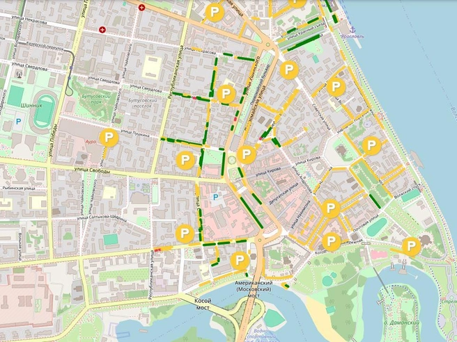 Зона платной парковки в Ярославле | Источник: «Япарковки» / yaparking.ru