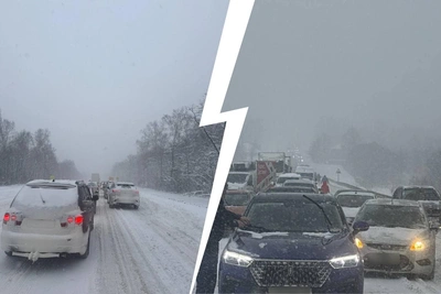 Движение на трассе под Ярославлем парализовано из-за непогоды