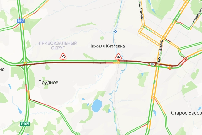 Такую ситуацию тулякам придется наблюдать утром и вечером | Источник: yandex.ru/maps