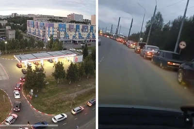 В Северодвинске и Архангельске водители выстраиваются в очереди за бензином