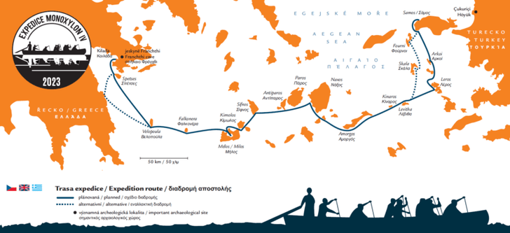 В лодке-долбленке по экстремальной жаре: как вы думаете, сколько км проплыли археологи по Эгейскому морю?
