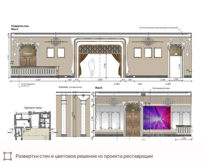 На рендерах показали внутреннюю обстановку театра | Источник: Госкомитет по охране объектов культурного наследия