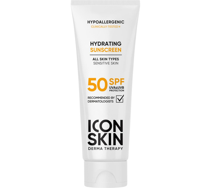 ICON SKIN Крем для лица увлажняющий солнцезащитный SPF 50 для всех типов кожи, для чувствительной кожи