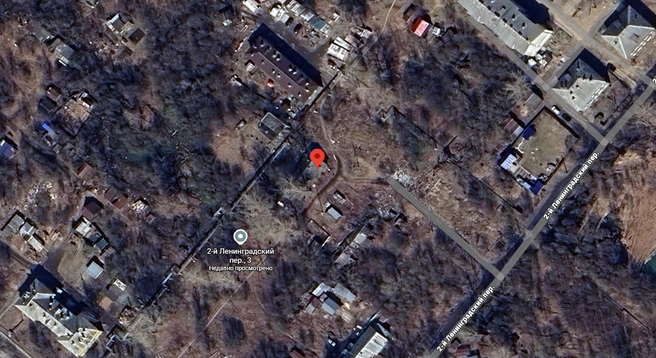 Дом на карте города. Недалеко от него&nbsp;— Ленинградский проспект | Источник: Google.com/maps