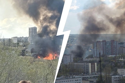 Пожар в пойме Царицы в Волгограде угрожает жилым домам