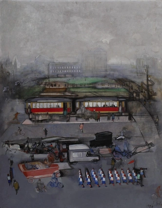 Александр Лабас. «Городская площадь». 1926. Пермская государственная художественная галерея | Источник: пресс-служба выставки