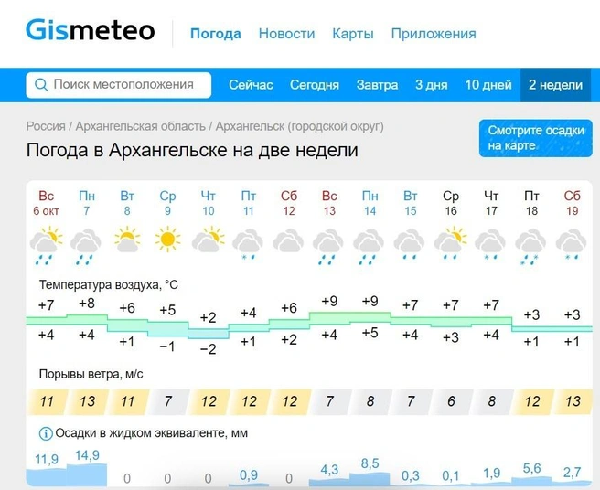 Источник: Gismeteo.ru