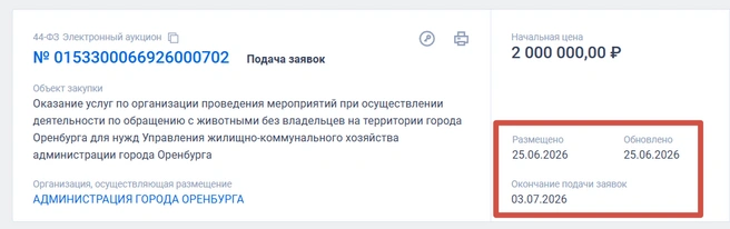Девятый тендер | Источник: «Госзакупки»