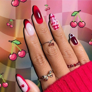 Яркий вишневый маникюр — трендовый дизайн ногтей на осень 2025