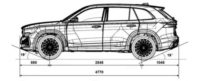 Эскиз в ОТТС: форма и размеры совпадают с Geely Monjaro  | Источник: Росстандарт